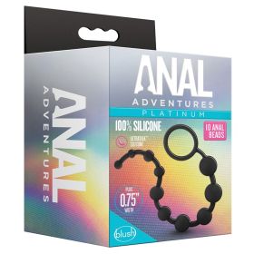Anal Adventures Platinum Silicone 10 AnalÊ Beads Black