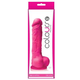 Colours Pleasures Dong With Suction Cup-Pink 5"