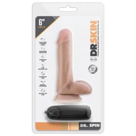 Dr. Skin Dr. Spin Gyrating Realistic Dildo-Vanilla (Size: 6")
