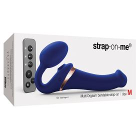Strap On Me Multi Orgasm Bendable Strap-On-Night Blue (Size: L)