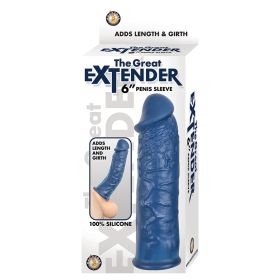 The Great Extender Penis Sleeve- 6" (Color: blue)