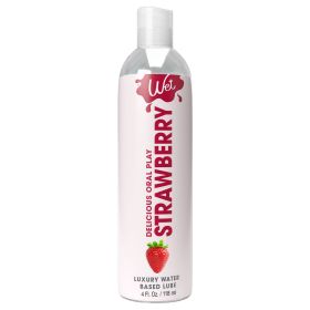 Wet Delicious Oral Play (Option: Strawberry  Waterbased  Flavored Lubricant 4 Oz)