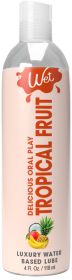 Wet Delicious Oral Play (Option: Tropical Fruit   Waterbased Flavored Lubricant 4 Oz)