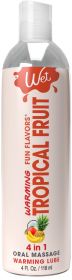 Wet Warming Fun Flavors (Option: Tropical Fruit  4 in 1  Lubricant 4 Oz)