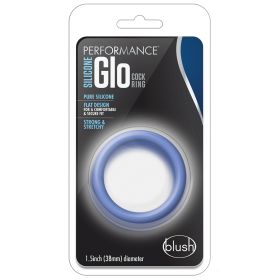 Performance Silicone Glo Cock Ring- Glow (Color: blue)